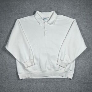 TNA Sweatfleece pullover Polo Sweatshirt Women's XXL 2XL White Cozy Fleece